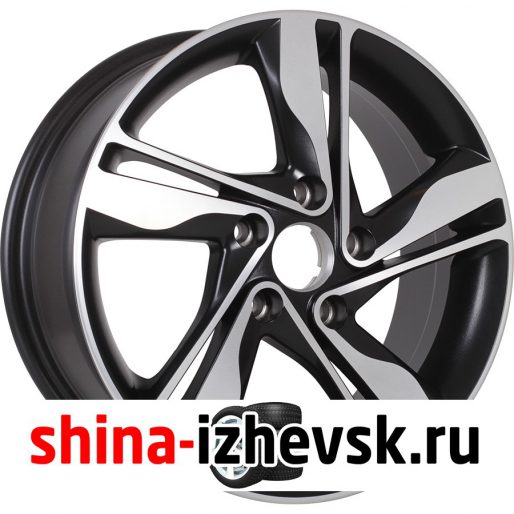 Колесный диск Tech Line 650 6.5xR16 5×114.3 ET50 DIA66.1 черный с алмазной проточкой матовый в Ижевске